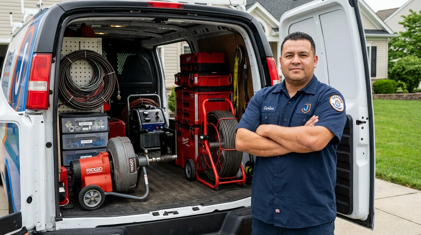 Professional drain cleaning equipment and Johns Plumbing LLC plumber in Fort Gaines