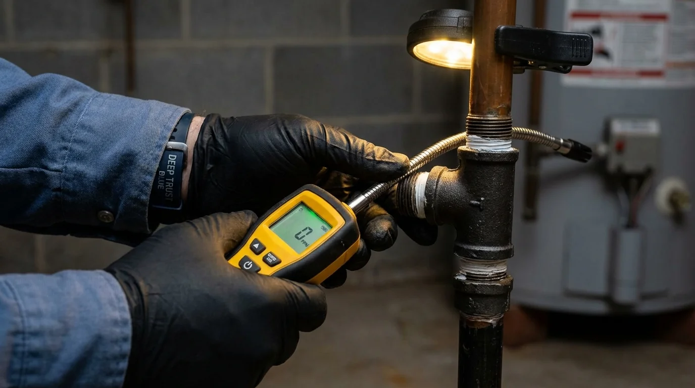 Gas leak detection with electronic sniffer by Johns Plumbing LLC in Fort Gaines