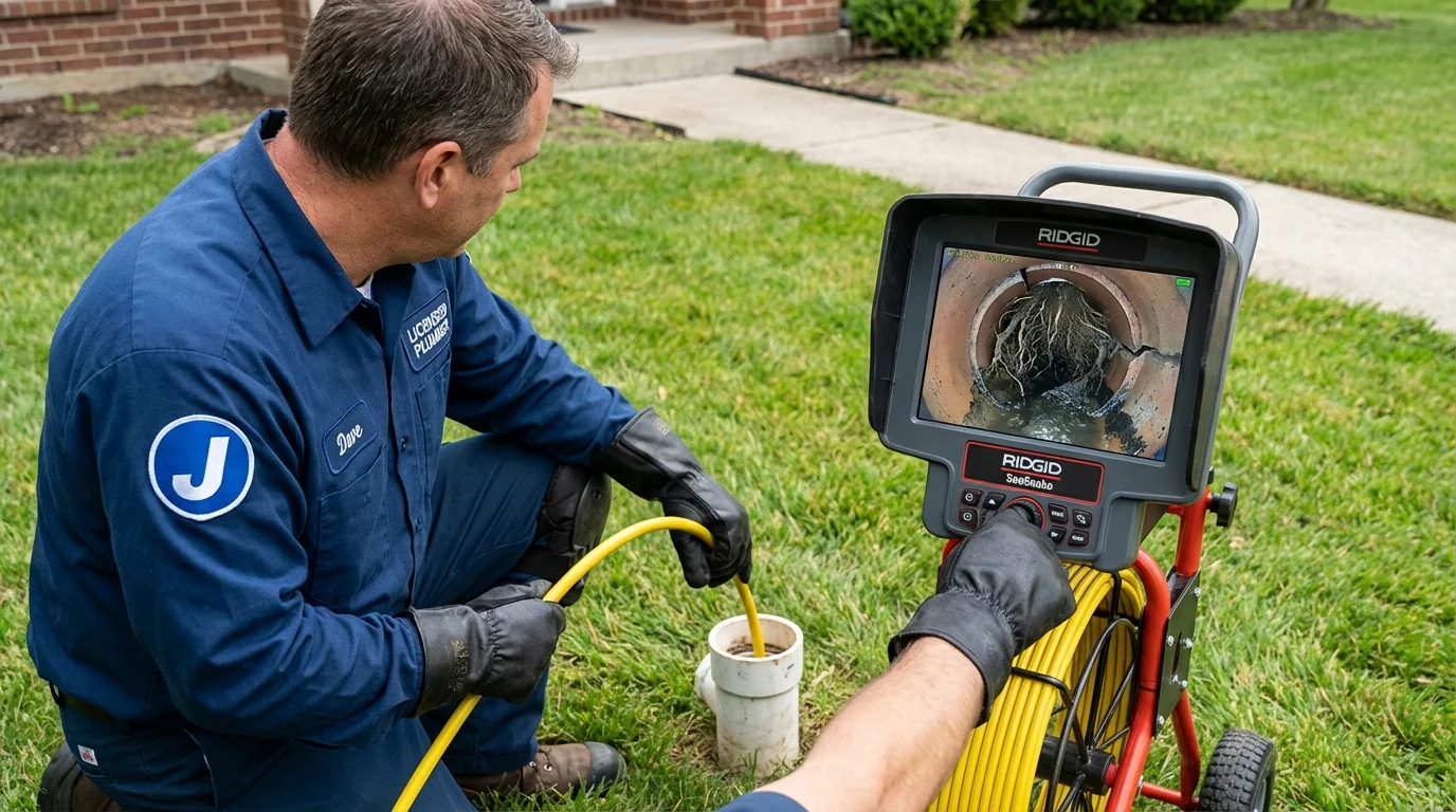 Sewer camera inspection being performed by Johns Plumbing LLC in Fort Gaines