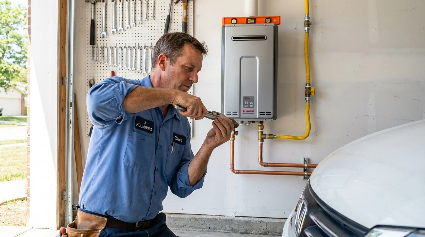 Tankless water heater installation by a Johns Plumbing LLC plumber in Fort Gaines